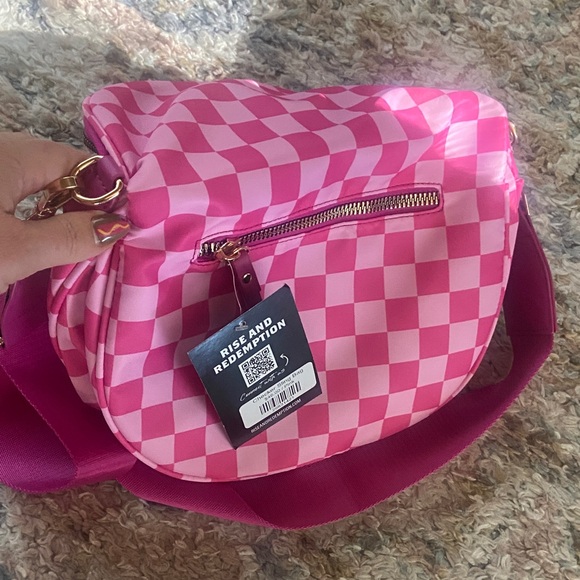 Pink Checkered Crossbody Bag - Picture 3 of 5
